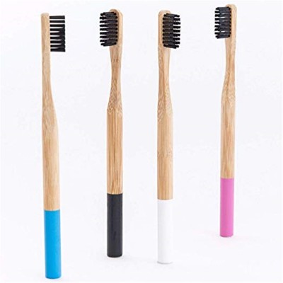 Eco-friendly Bamboo Toothbrushes Medium Bristles Natural Bamboo Wooden Toothbrush Charcoal Infused Bristles