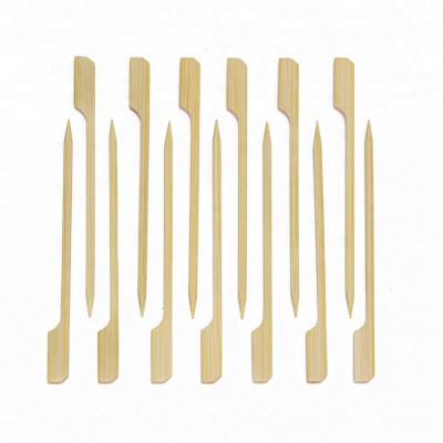 2019 hote-sale GOLDEN SUPPLIER Custom Logo BBQ bamboo stick Flat Ends Bamboo teppo Skewer In Natural Color