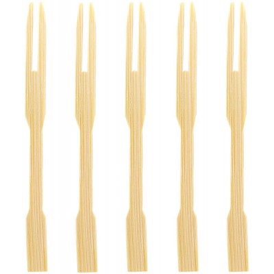 Bamboo Forks 3.5 Inch Mini Food Picks for Party Banquet Buffet Catering and Daily Life Two Prongs Blunt End Toothpicks