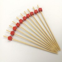 Red plum blossom tableware stick bamboo fruit skewer