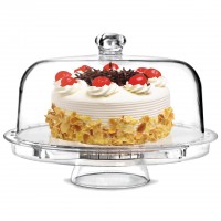 Acrylic 6 in 1 12 Inch Multifunctional Cake Stand With Dome Multi-scene and multi-purpose